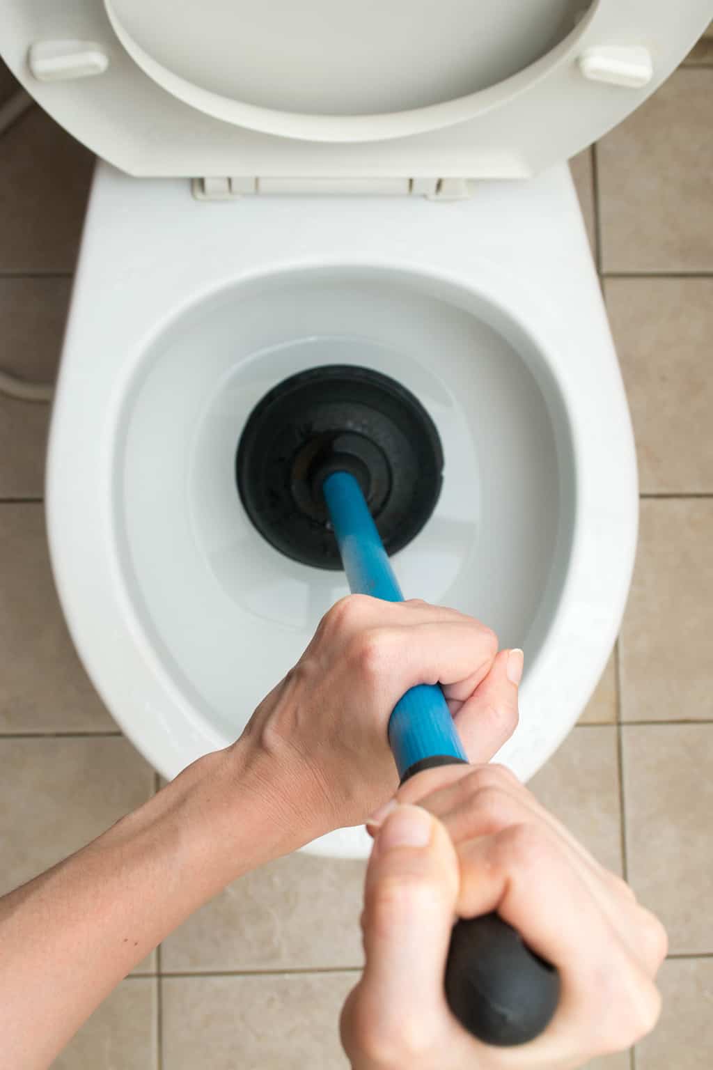 Clogged Pipes Clogged Toilet Bathroom Flushing Stock Photo